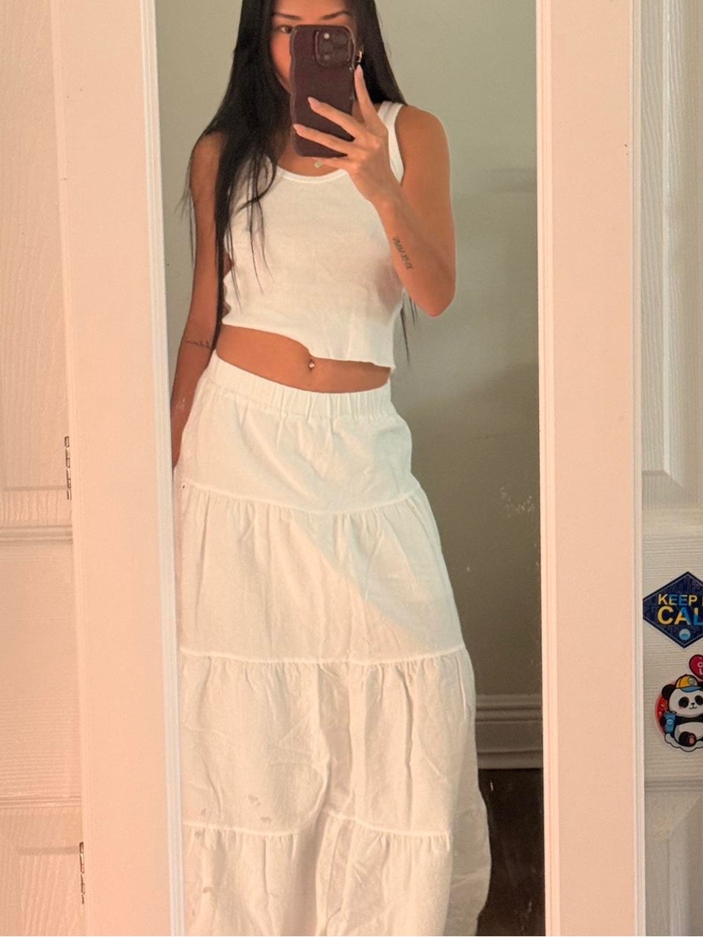 White Tiered Maxi Skirt - Classic Summer Style